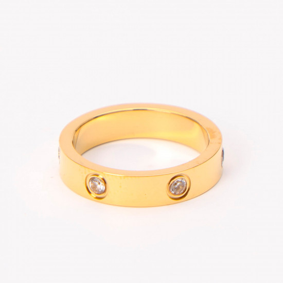Grossista gioielli acciaio inox Marsiglia, Bague dorée strass cloutées