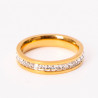 Gold-plated stainless steel rhinestone river ring