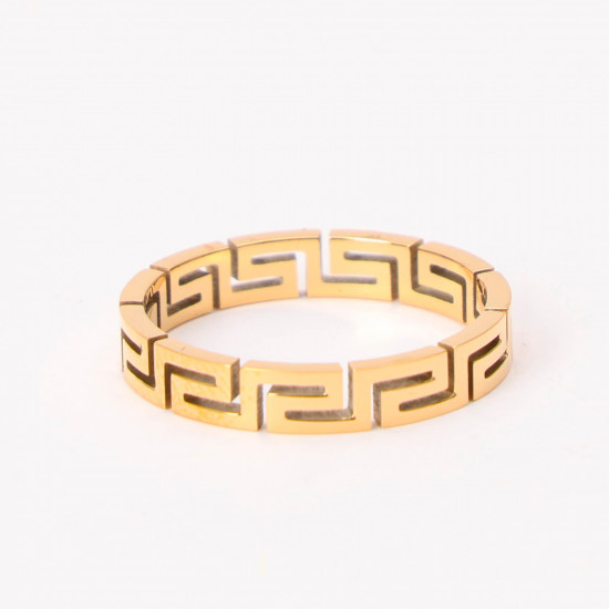 Grossista gioielli in acciaio inox Marsiglia, Bague dorée formes géométriques