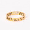 Gold-plated stainless steel ring, geometric shapes