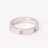 Silver stainless steel ring with studded rhinestones