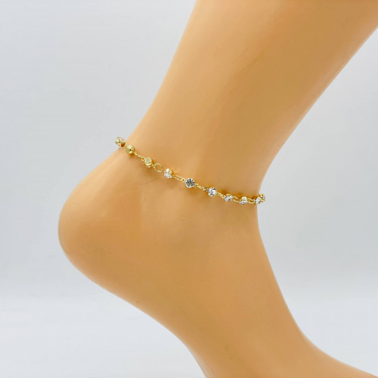 Wholesaler jewelry Marseille, gold ankle chain G104-3 - Felizz