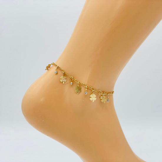 Wholesaler jewelry Marseille, gold ankle chain G104-6 - Felizz