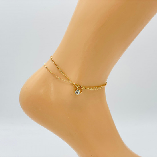 Wholesaler jewelry Marseille, gold ankle chain G104-13 - Felizz