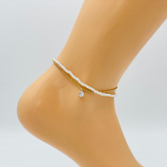 Wholesaler jewelry Marseille, gold ankle chain G104-18 - Felizz