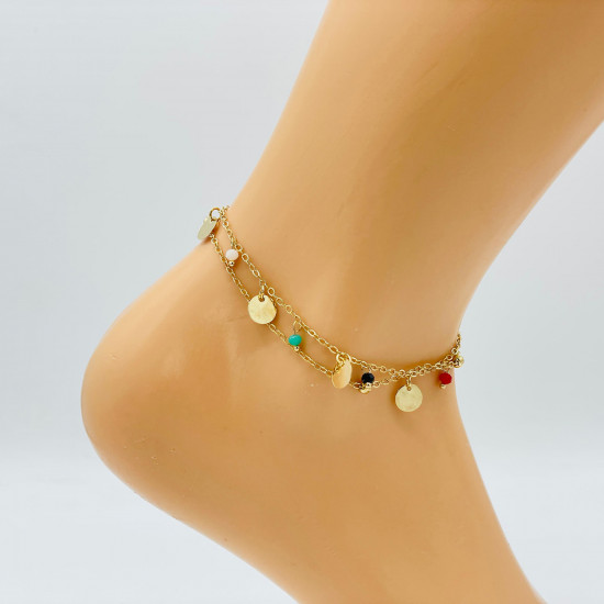 Wholesaler jewelry Marseille, gold ankle chain G104-20 - Felizz
