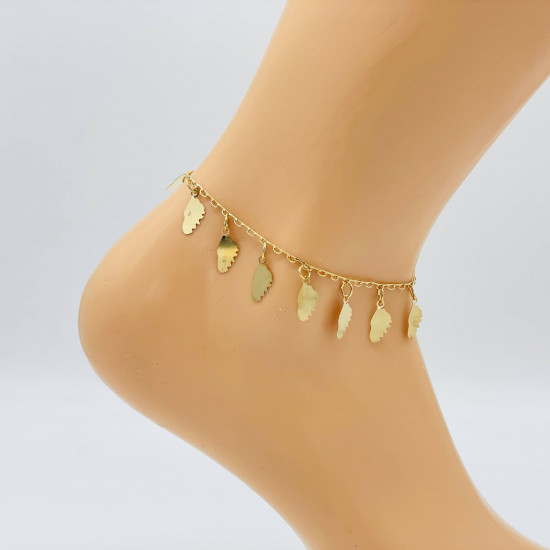 Grossiste bijoux Marseille, chaîne de cheville dorée G104-25 - Felizz