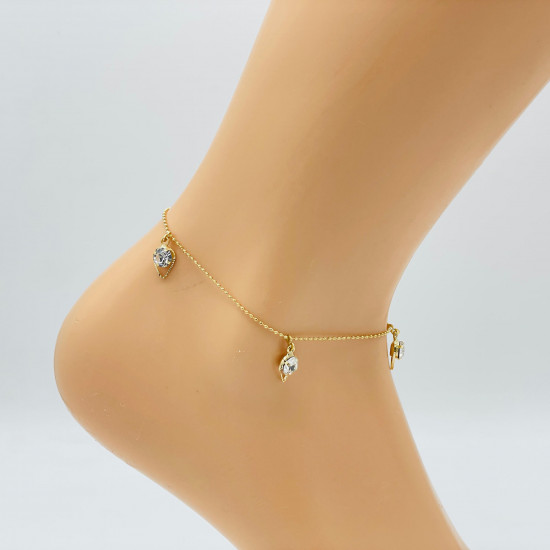 Mayorista joyas Marsella, cadena tobillo de oro G105-3 - Felizz