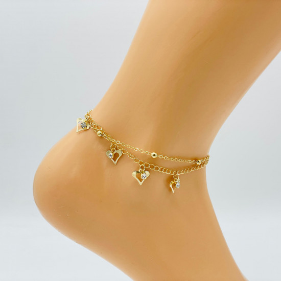 Wholesaler jewelry Marseille, gold ankle chain G106-12 - Felizz