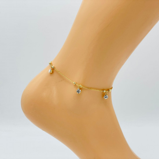 Großhändler Schmuck Marseille, goldene Fußkette GA1710-2 - Felizz