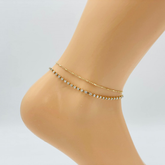 Großhändler Schmuck Marseille, goldene Fußkette GA1710-6 - Felizz
