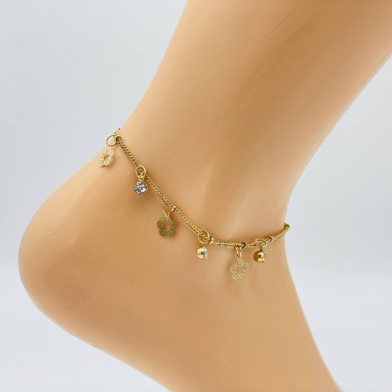 Großhändler Schmuck Marseille, goldene Fußkette GA1710-8 - Felizz