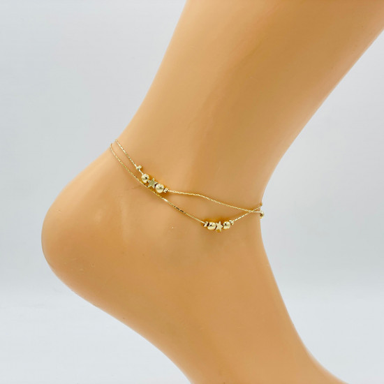 Großhändler Schmuck Marseille, goldene Fußkette GA1710-9 - Felizz