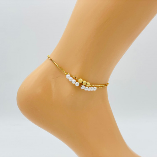 Großhändler Schmuck Marseille, goldene Fußkette GA1710-12 - Felizz