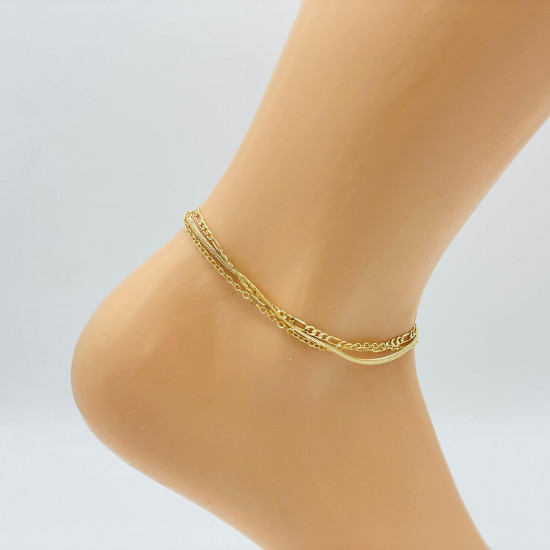 Großhändler Schmuck Marseille, goldene Fußkette GA1710-14 - Felizz