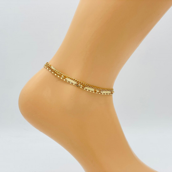 Großhändler Schmuck Marseille, goldene Fußkette GA1710-16 - Felizz