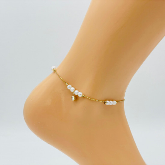 Wholesaler jewelry Marseille, golden ankle chain GA1710-19 - Felizz
