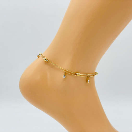Großhändler Schmuck Marseille, goldene Fußkette GA1710-20 - Felizz