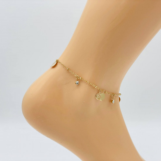 Großhändler Schmuck Marseille, goldene Fußkette GS05212 - Felizz