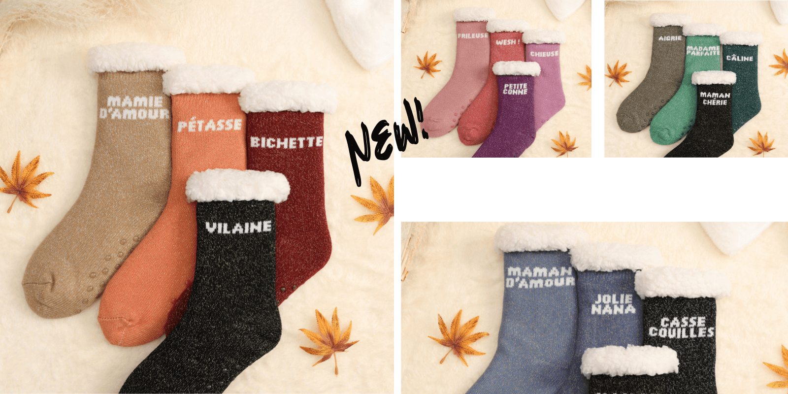 Calcetines de invierno con purpurina